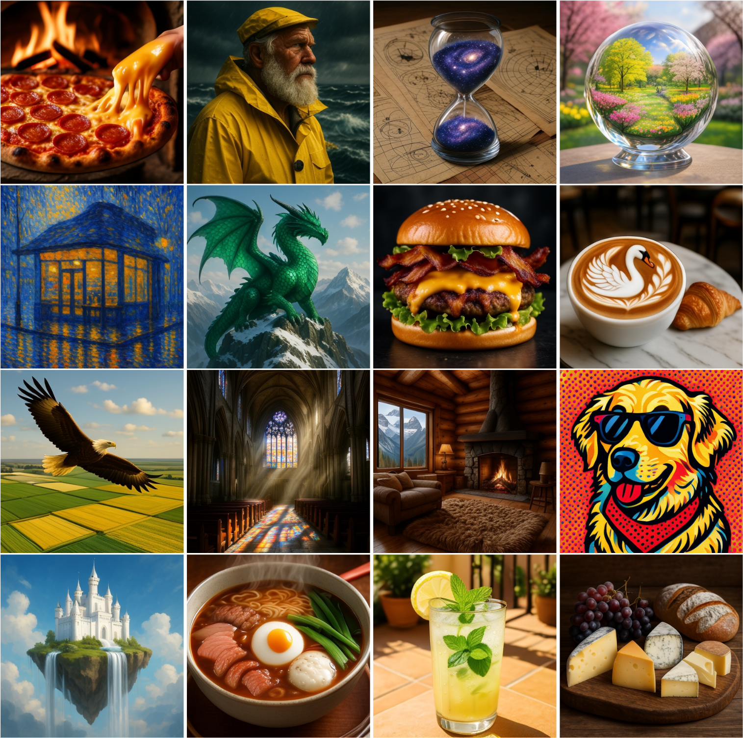 Text-to-image qualitative results